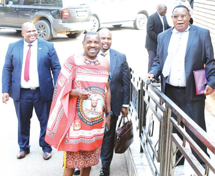2 Mayiwane MP Sicelo Dlamini, Senators Prince Kekela, Siphelele Mkhonta and Isaac Magagula upon arrival in Parliament on Monday. (Pics: Mduduzi Mngomezulu)