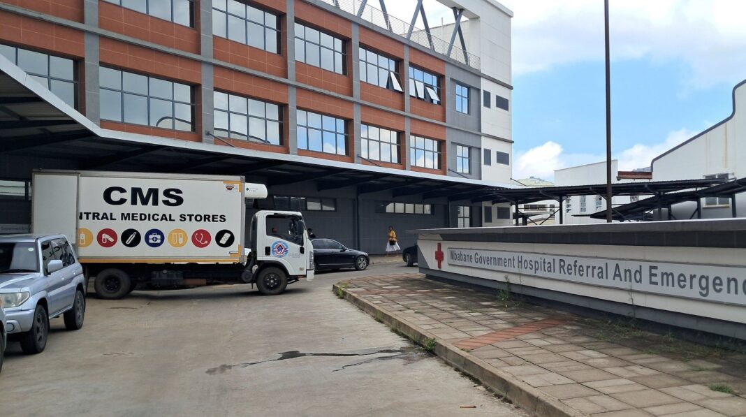 A Central Medical Stores truck delivering medical and pharmaceutical supplies at the Mbabane Government Hospital recently