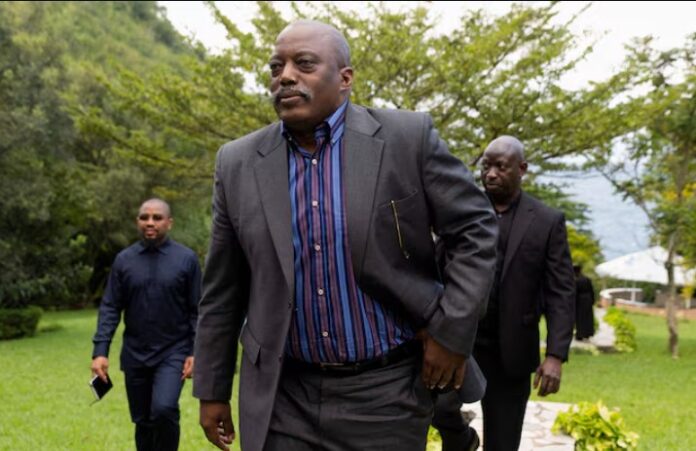 Screenshot 2025-10-01 065021 Democratic Republic of Congo's former President Joseph Kabila walks to attend a meeting with religious leaders to help find a "solution" to the crisis in the country's eastern regions, where Rwanda-backed M23 rebels have seized significant territory, in Goma, North Kivu, Democratic Republic of Congo, May 29, 2025.