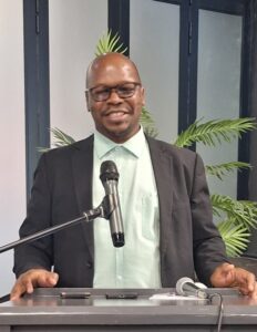 Happy Valley Board Chairperson (Finance) Muzi Bell making his remarks.