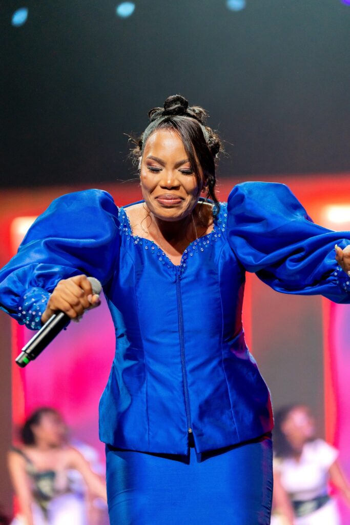Hlophe radiating passion and faith during her electrifying performance.