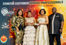 Futhi Tembe: Redefining Strategic Leadership in Eswatini’s Corporate Renaissance Senator Linda Nxumalo, Eswatini National Provident Fund CEO Futhi Tembe, Minister of ICT Savannah Maziya and Chief Organizer of the 2025 Eswatini Service Excellence Awards Dr. Oliver Museka.
