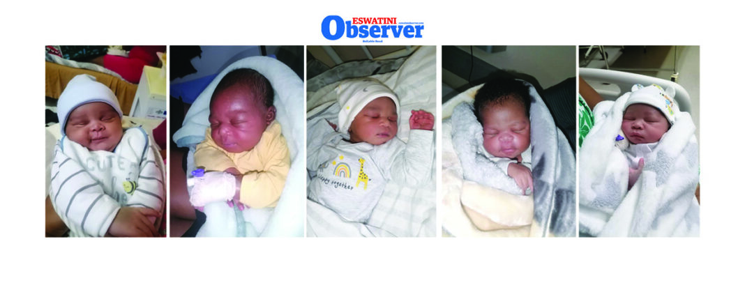 Some of the babies who were born on Christmas Yamihle Mashaya, Fezela Mlotjwa and Obiyelweyinkhosi Mkhatshwa at Mbabane Government Hospital.
