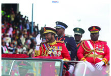 King hails unity, progress, future hope His Majesty King Mswati III greets the thousands of people upon arrival at the Somhlolo National Stadium marking the start of his 40/58 Double Celebration on Friday.