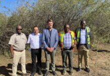 Over 500 job opportunities expected from metal factory Minister Manqoba Khumalo, PS Melusi Masuku with EIPA representative and Eswatini Metal Foundries management at at the factory site.