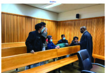 Filipinos want bail, cite harsh prison conditions The Filipinos who were arrested for illegal online gambling at the High Court with their lawyer Sifiso Jele.